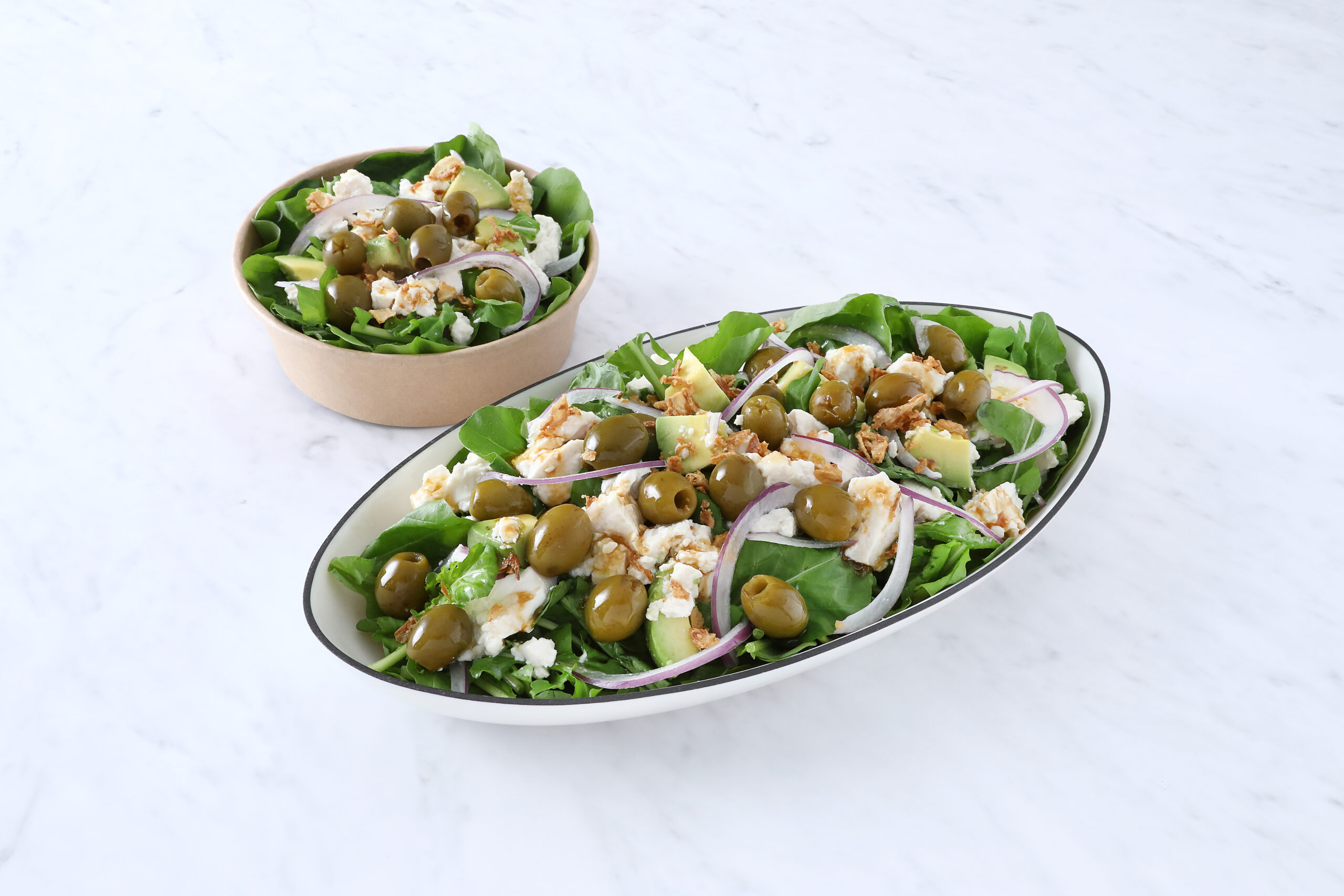 塩糀豆腐とオリーブの腸活サラダ